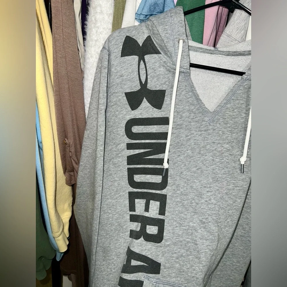 Under Armour  Gray Hoodie with Black Logo - Picture 6 of 11
